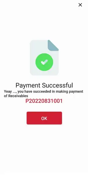Payment successful in iREAP Invoice