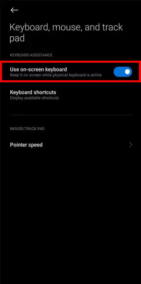 Activate keyboard virtual on smartphone android