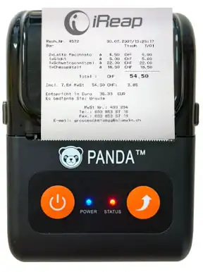 Print Receipt from Mini Printer Bluetooth Panda PRJ R58B II