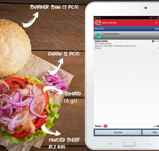 Mobile Cashier Android Support Recipe or Product Set iREAP POS PRO