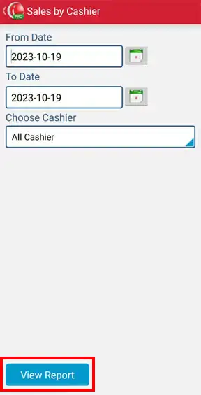 View sales by cashier report on mobile cashier iREAP POS PRO