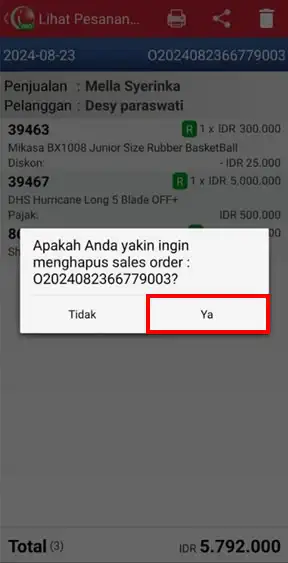 Cara Menghapus pesanan penjualan pada aplikasi kasir iREAP PRO