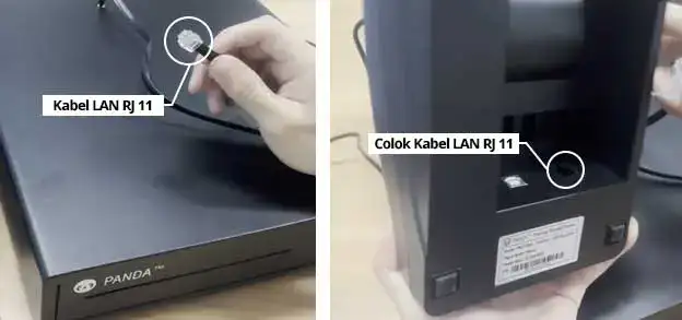 Cara menghubungkan cash drawer panda ke printer panda menggunakan kabel lan rj 11