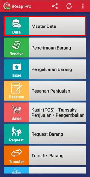 iREAP POS PRO Master Data Menu