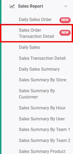 Sales order transaction detail menu on mobile cashier android iREAP POS PRO via web admin