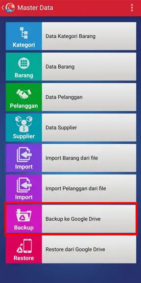 Backup ke google drive di iREAP POS Lite