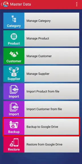 Backup to google drive in iREAP POS Lite