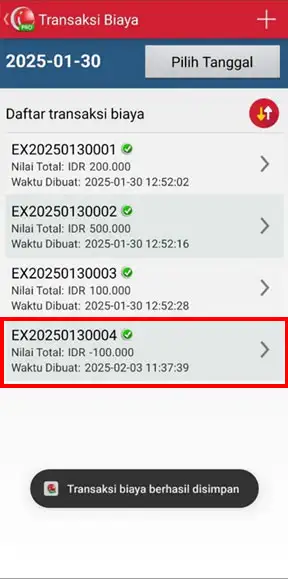 Berhasil melakukan pembatalan transaksi biaya aplikasi mobile kasir android iREAP POS Pro