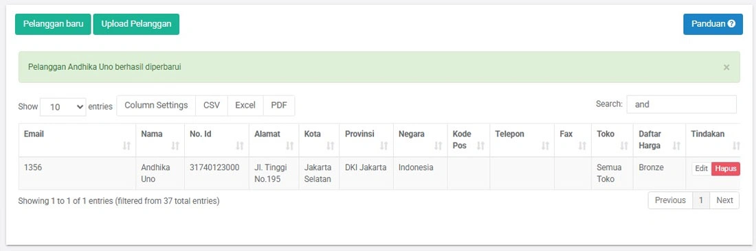 Berhasil menambahkan daftar harga per pelanggan diaplikasi kasir android iREAP POS PRO
