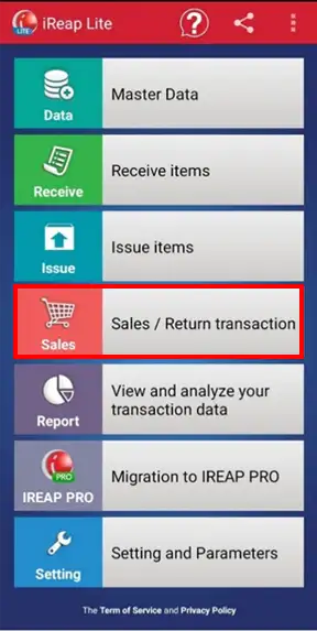 Create sales transactions in mobile pos iREAP Lite