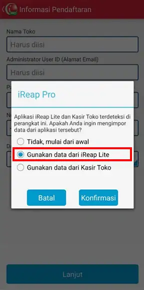 Import data iREAP Lite ke PRO
