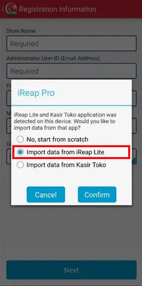 Import data iReap Lite to iReap Pro
