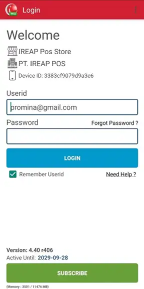 Login Pos iREAP Pro