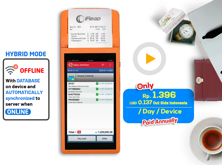 Mobile Cashier Android Support multiple Store iREAP POS PRO