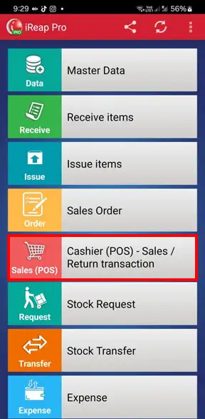 Create transactions in iREAP POS