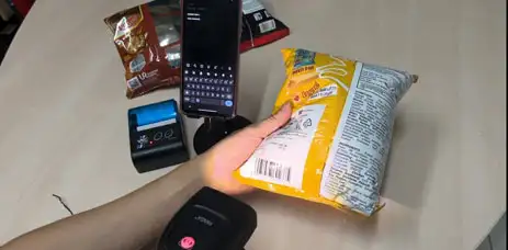 Test scan barcode scanner on cellphone notes