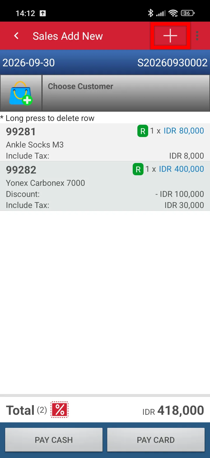 Select the item to sell in iREAP POS Pro
