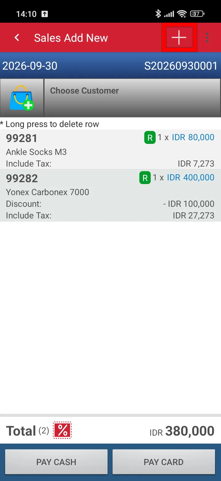 Select the item to sell in iREAP POS Pro