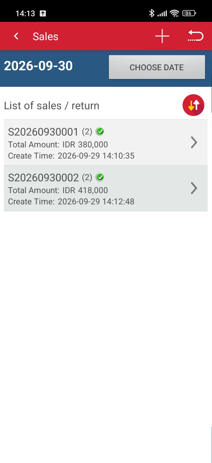 Sales transaction completed with the exclude setting in iREAP POS Pro