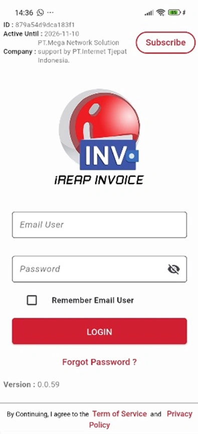 iREAP Invoice