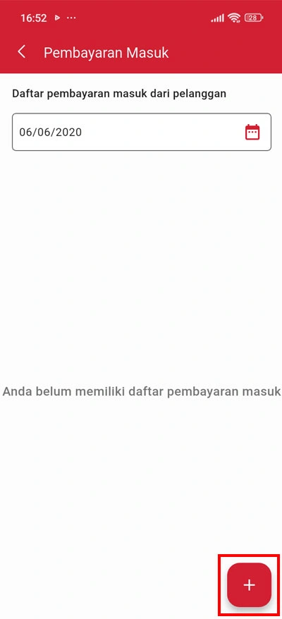 Pilih Pelanggan yang akan melakukan Pencatatan Pembayaran