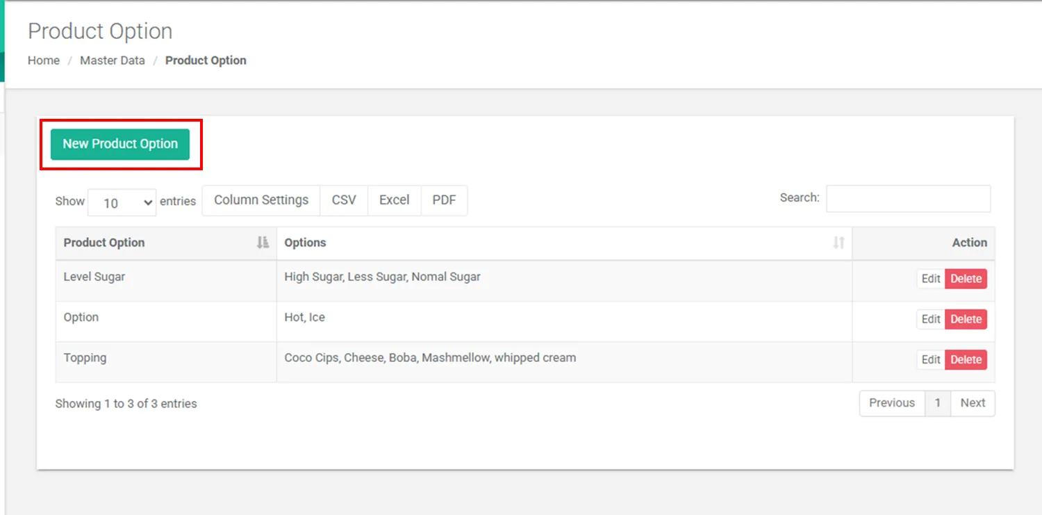 Product option iREAP POS Pro Web Admin