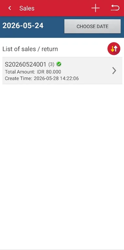 Sales Transaction iREAP POS Pro mobile