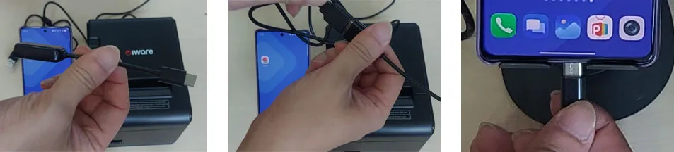 Nyalakan mesin printer thermal iWARE IW-800 USB