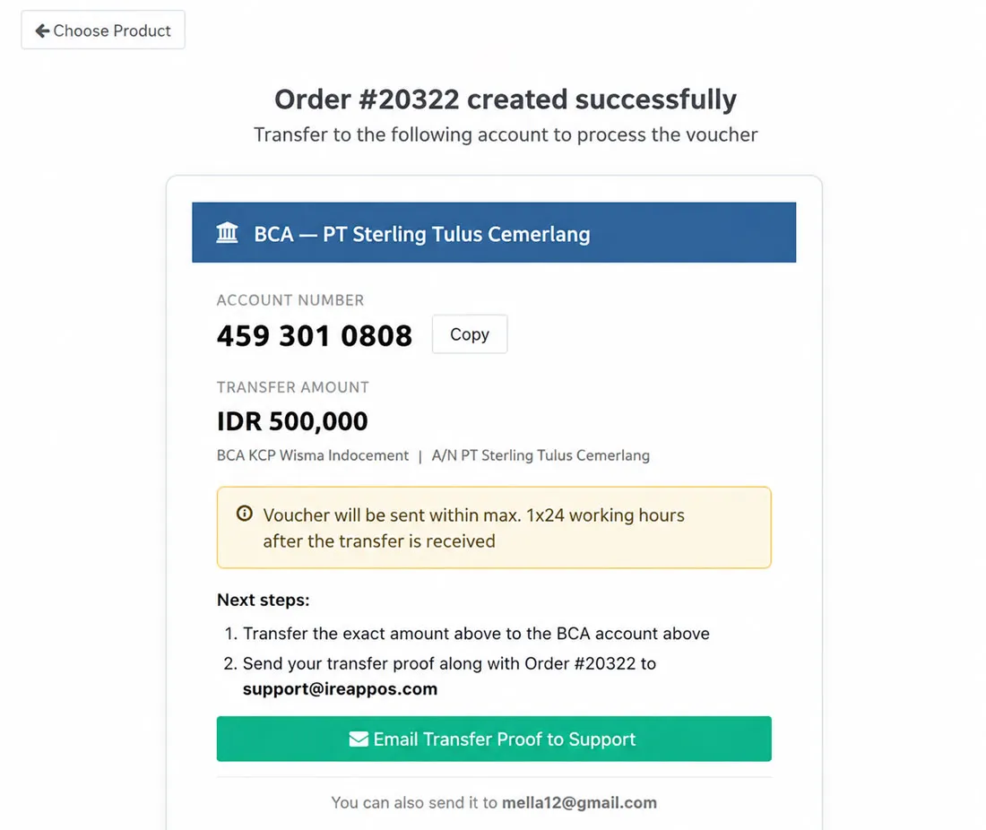 Purchase Voucher iREAP POS Pro - Payment Information Purchase Voucher iREAP POS Pro - Payment Information