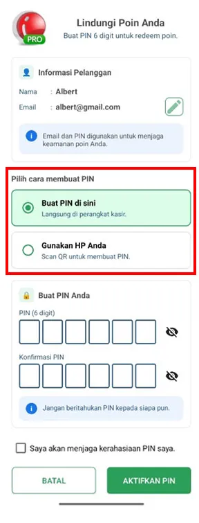 Mengatur pin poin verifikasi di aplikasi kasir android iREAP POS PRO