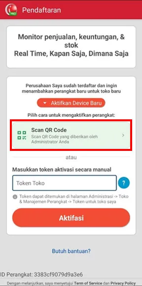 Pilih opsi scan QR di aplikasi iREAP POS Pro