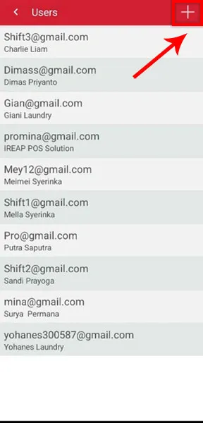 Add new user iREAP POS Pro mobile