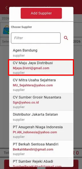 Add supplier iREAP Invoice