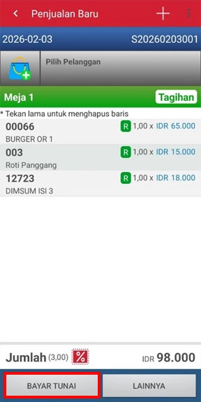 Bayar tunai di iREAP PRO