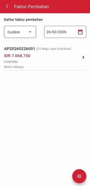 Berhasil buat faktur pembelian di iREAP Invoice
