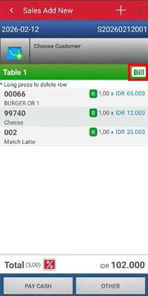 Reconfirm the ordered items