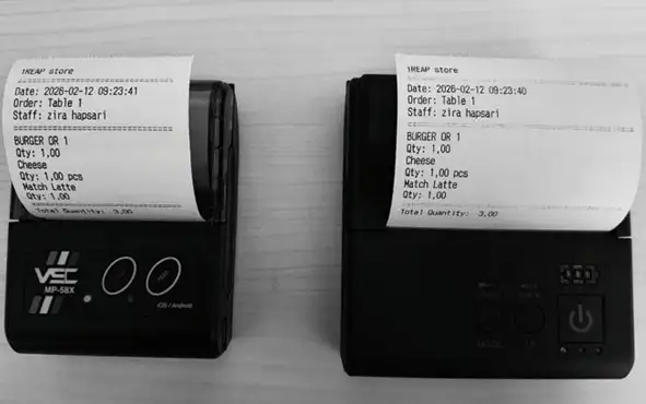 Print orders to cashier and kitchen printers in iREAP PRO