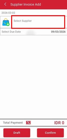 Choose supplier on iREAP Invoice