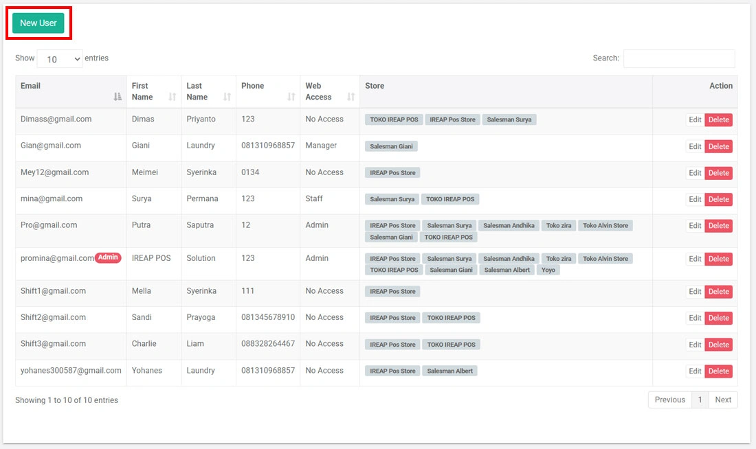 Create new user on iREAP POS Pro