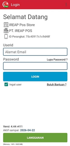 Login ke iREAP POS Pro