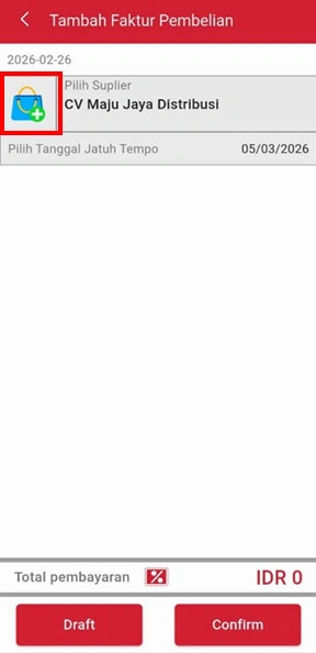 Menambahkan jasa atau barang di faktur pembelian iREAP Invoice