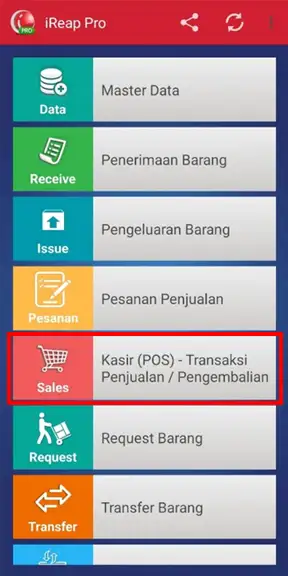Menu Kasir iREAP PRO