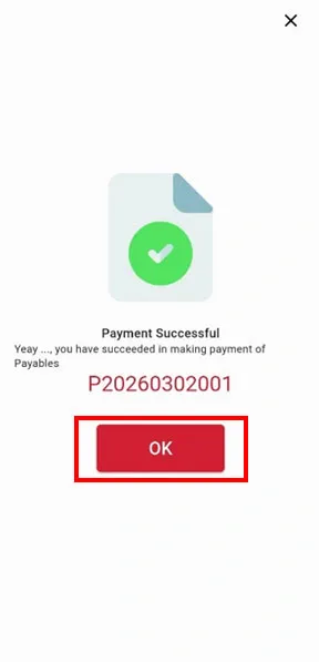 Outgoing payment successfully on iREAP Invoice