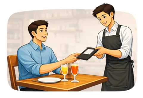 pelanggan meminta bill