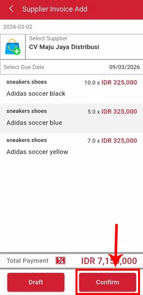 Process transaction iREAP Invoice