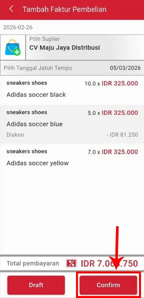 Proses transaksi di iREAP Invoice