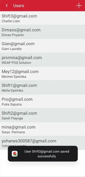 Choose role user iREAP POS Pro mobile
