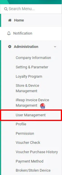 user management ireap pro