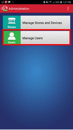 Step 4 Choose Manage User - How to Reset Password Non-Administrator in Mobile Cashier iREAP POS Pro