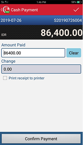Confirm Payment in iREAP POS PRO